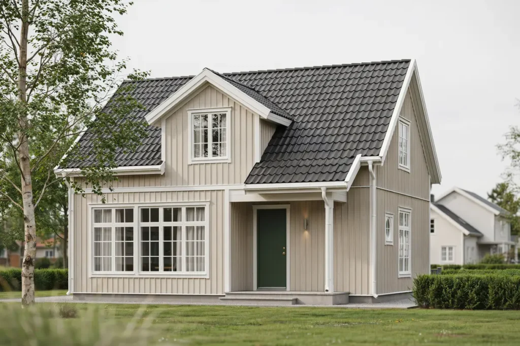 takbyte med nya tegelpannor p villa i taxinge