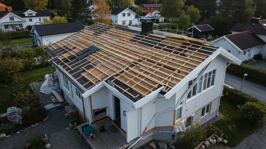 takbyte med ny takspont p kedjehus i turinge